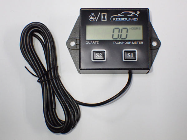 Kebidumei IP65 Waterproof Hour Meter + Tachometer 0-20000 RPM Engine Speed LCD Display