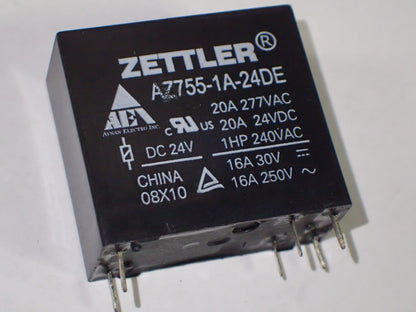 Zettler AZ755-1A-24DE, 24V SPST relay 16A