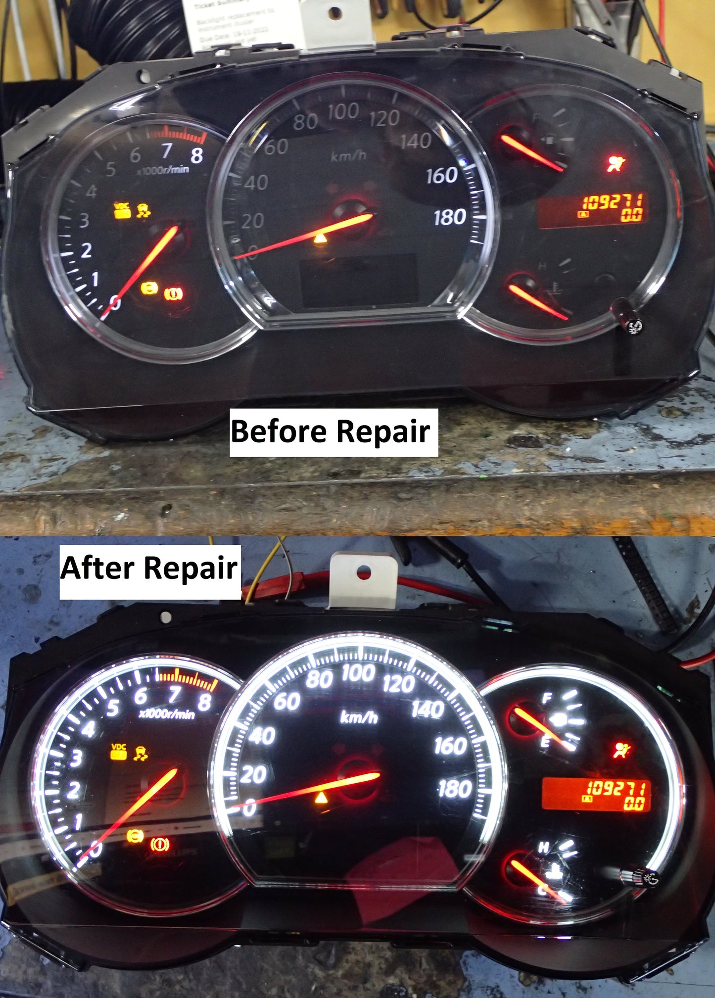 NISSAN TEANA Back lighting Instrument Cluster repair